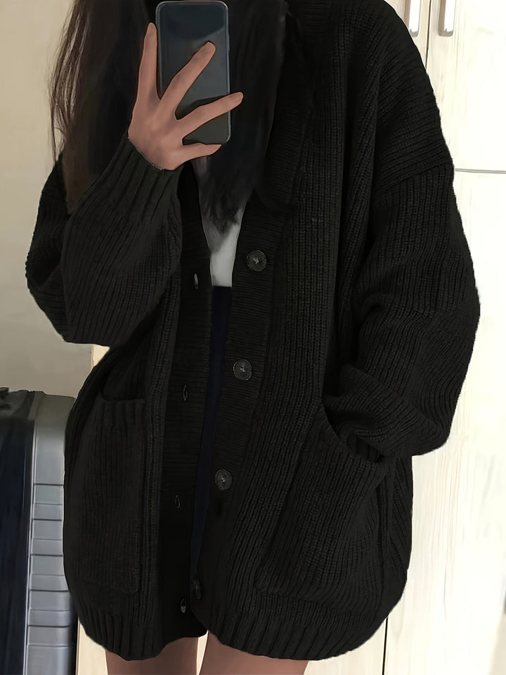 Women's Beautiful Chunky Knit Cardigan with Buttons