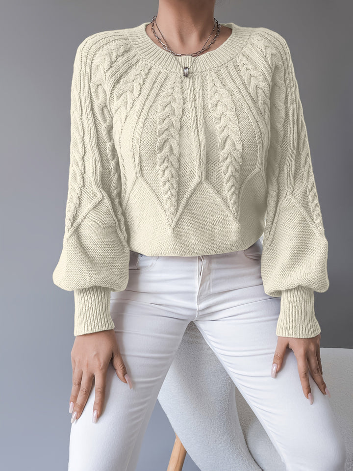 Women's Smart Cable Knit Crewneck Sweater
