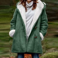 Women's Classic Wool Duffle Coat with Faux Fur Hood