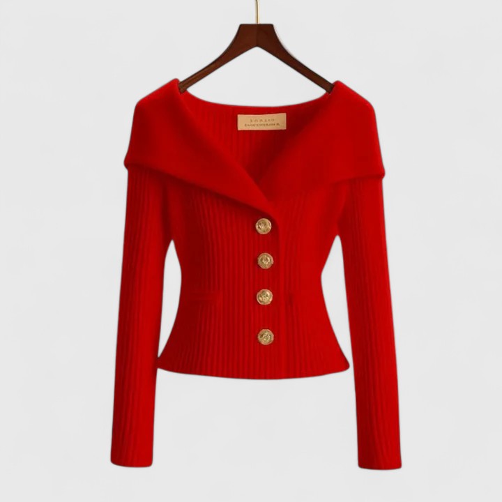 Women's Elegant Ribbed Button Up Cardigan
