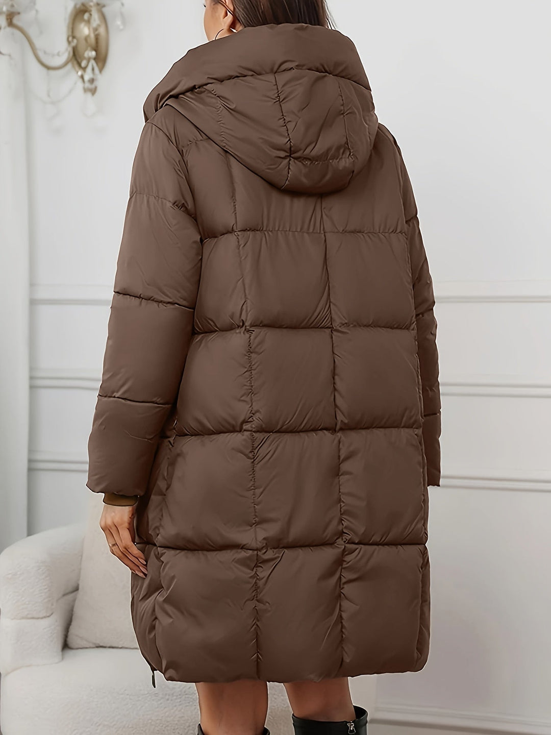 Women's Cosy Hooded Long Quilted Puffer Coat