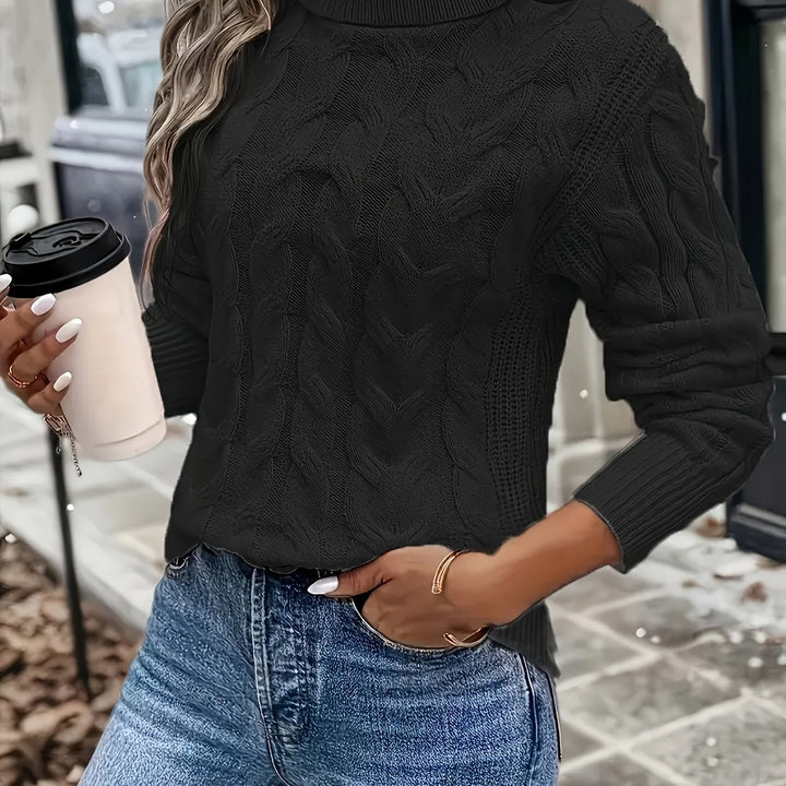 Women's Smart Cable Knit Turtleneck Sweater