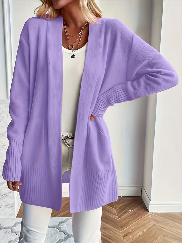 Women's Elegant Long Cardigan with V Neck