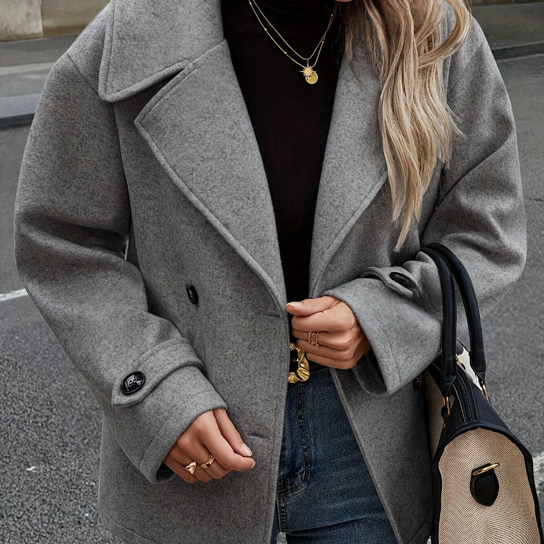 Women's Vintage-Inspired Double-Breasted Wool Pea Coat