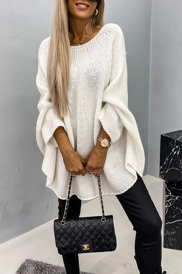 Women's Sophisticated Oversized Chunky Knit Crewneck Sweater