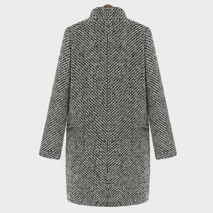 Women's Timeless Long Coat with Double-Breasted Front