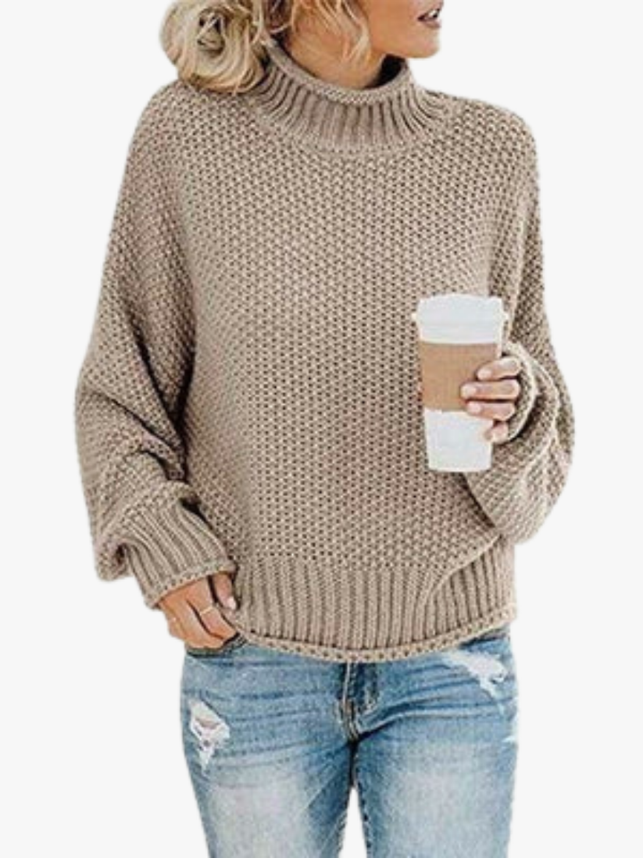 Women's Cosy Oversized Chunky Knit Turtleneck Sweater