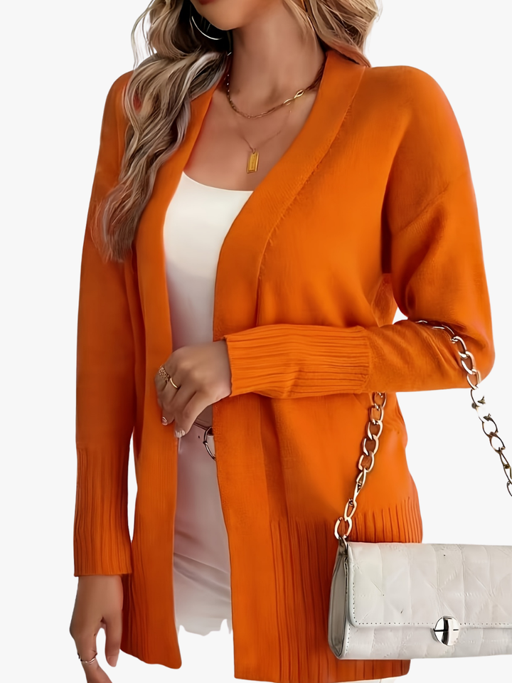 Women's Elegant Long Cardigan with V Neck