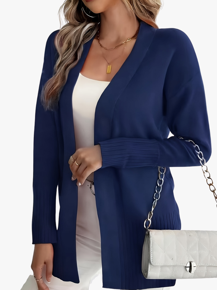 Women's Elegant Long Cardigan with V Neck