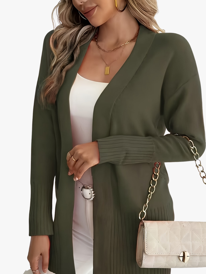 Women's Elegant Long Cardigan with V Neck