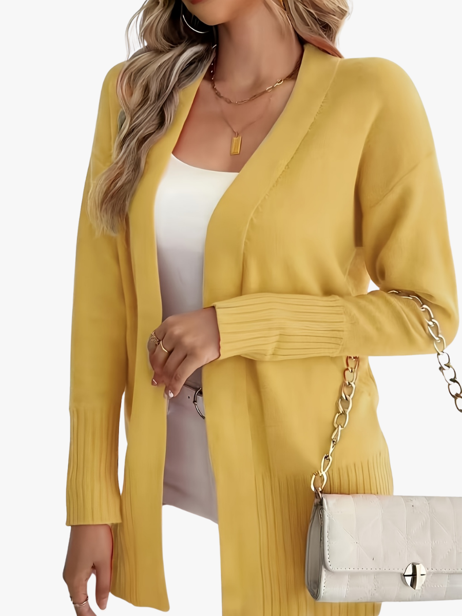 Women's Elegant Long Cardigan with V Neck