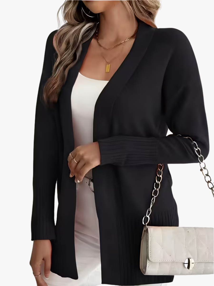 Women's Elegant Long Cardigan with V Neck