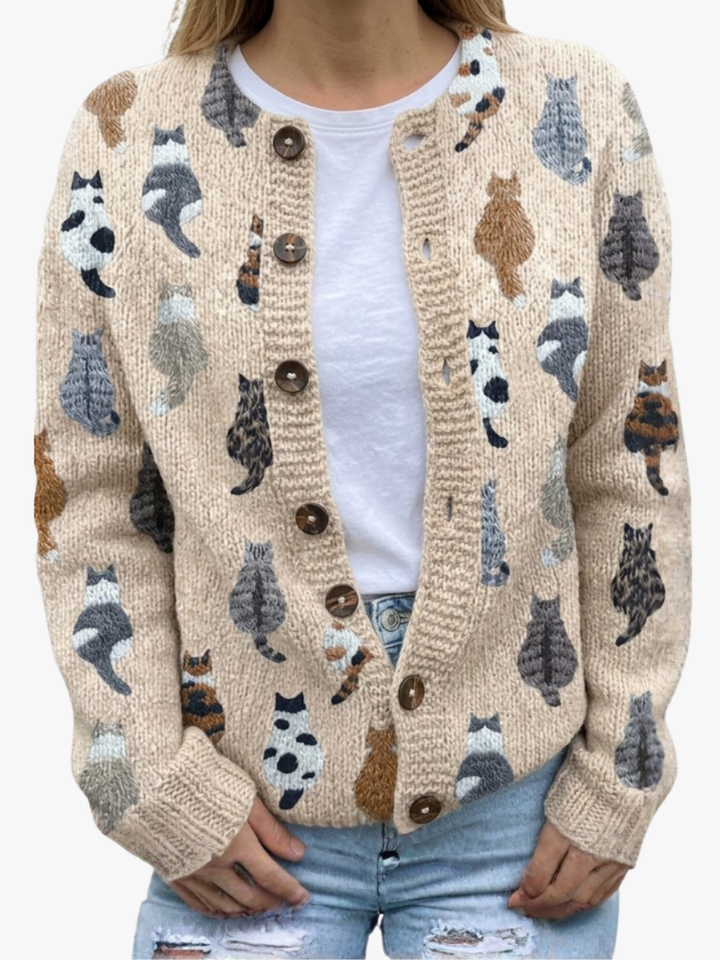 Women's Cosy Cropped Button Up Cardigan