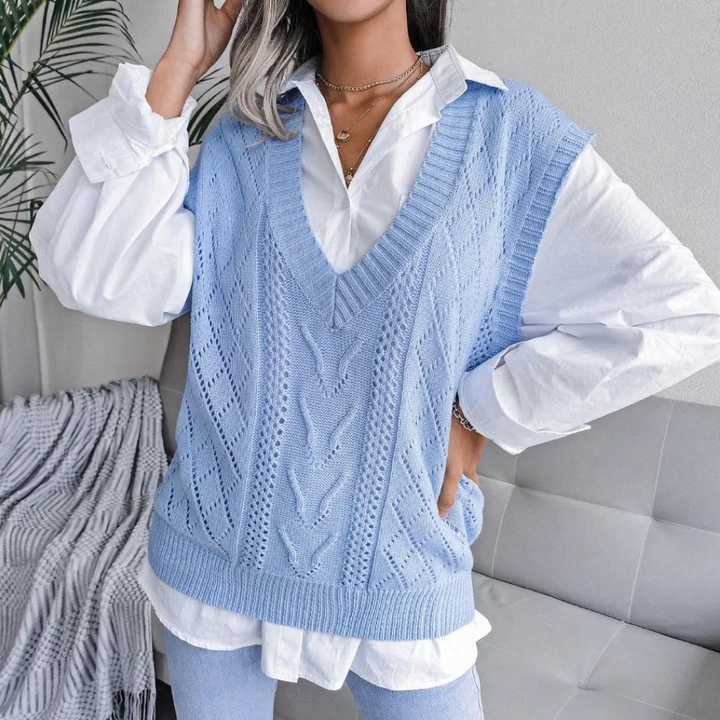 Women's Lightweight Cable Knit Sweater Vest