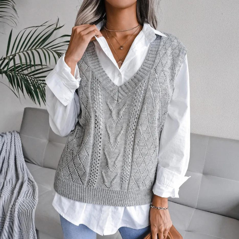 Women's Lightweight Cable Knit Sweater Vest