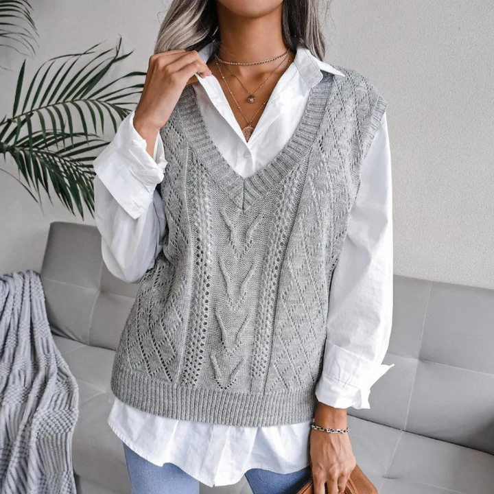 Women's Lightweight Cable Knit Sweater Vest