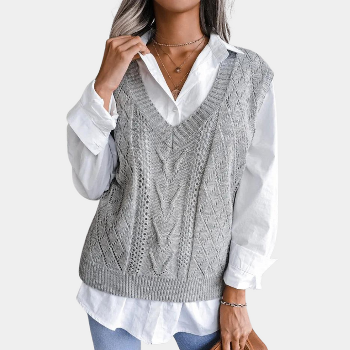 Women's Lightweight Cable Knit Sweater Vest