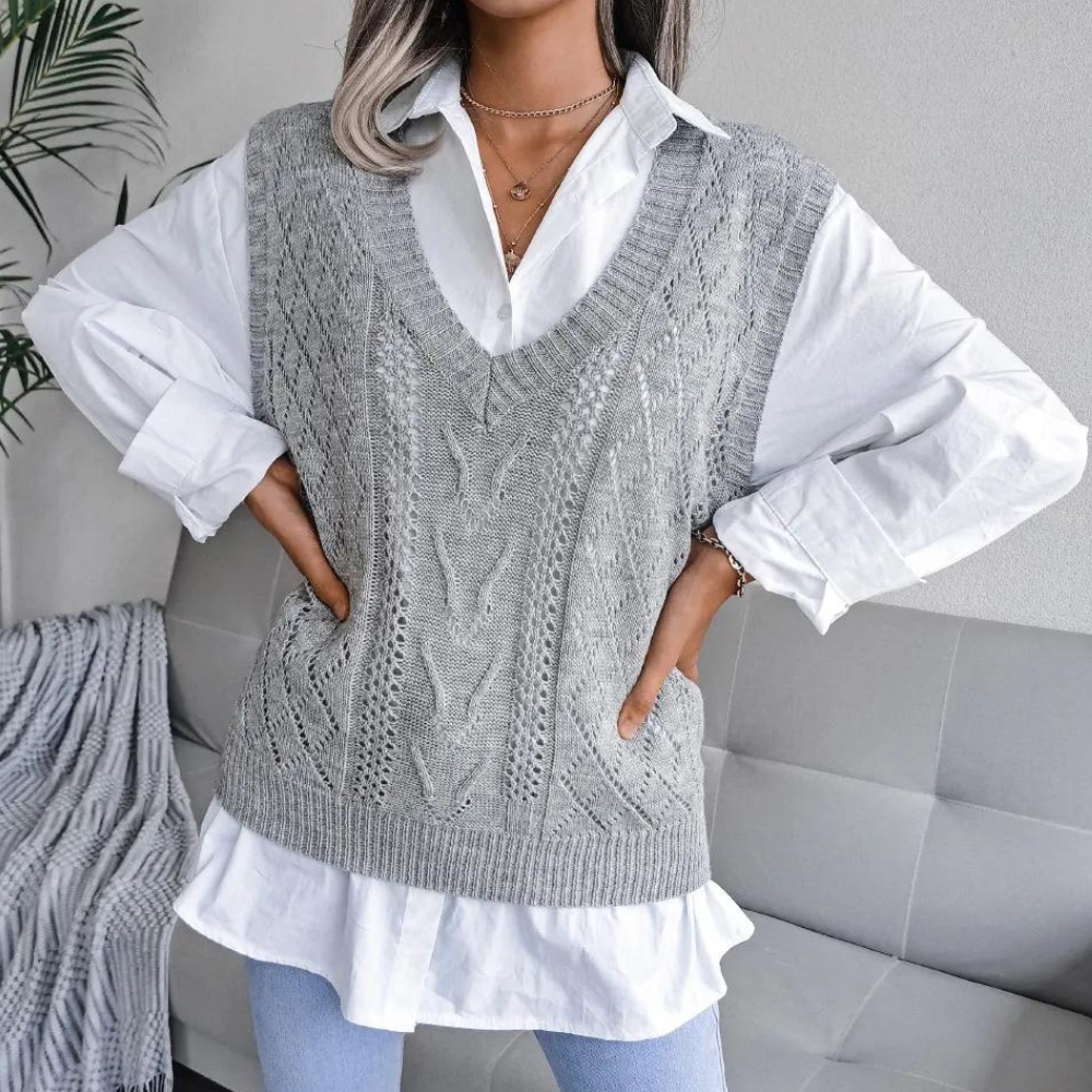 Women's Lightweight Cable Knit Sweater Vest