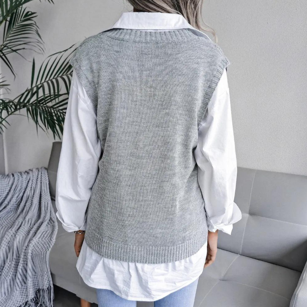 Women's Lightweight Cable Knit Sweater Vest