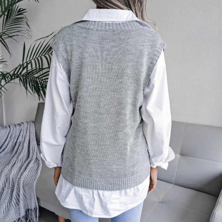 Women's Lightweight Cable Knit Sweater Vest