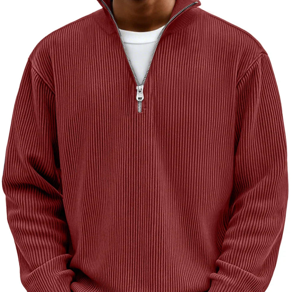 Men's Smart Mock Neck Quarter Zip Knit Sweater