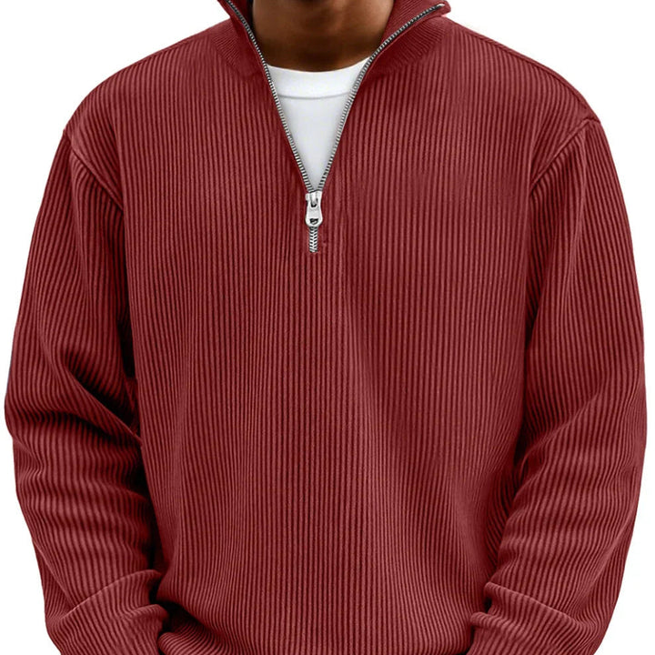 Men's Smart Mock Neck Quarter Zip Knit Sweater