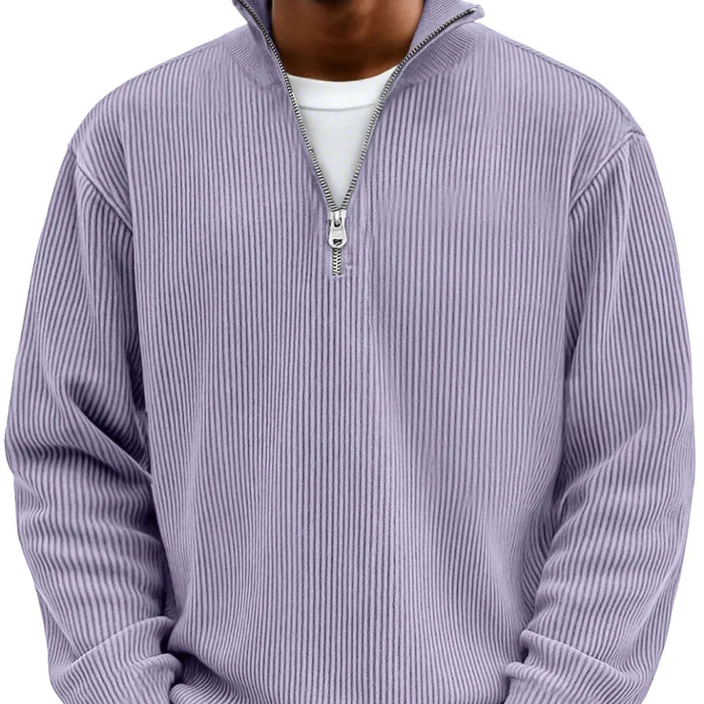 Men's Smart Mock Neck Quarter Zip Knit Sweater