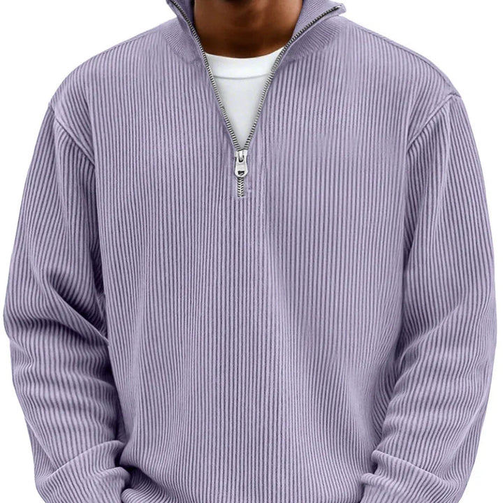 Men's Smart Mock Neck Quarter Zip Knit Sweater
