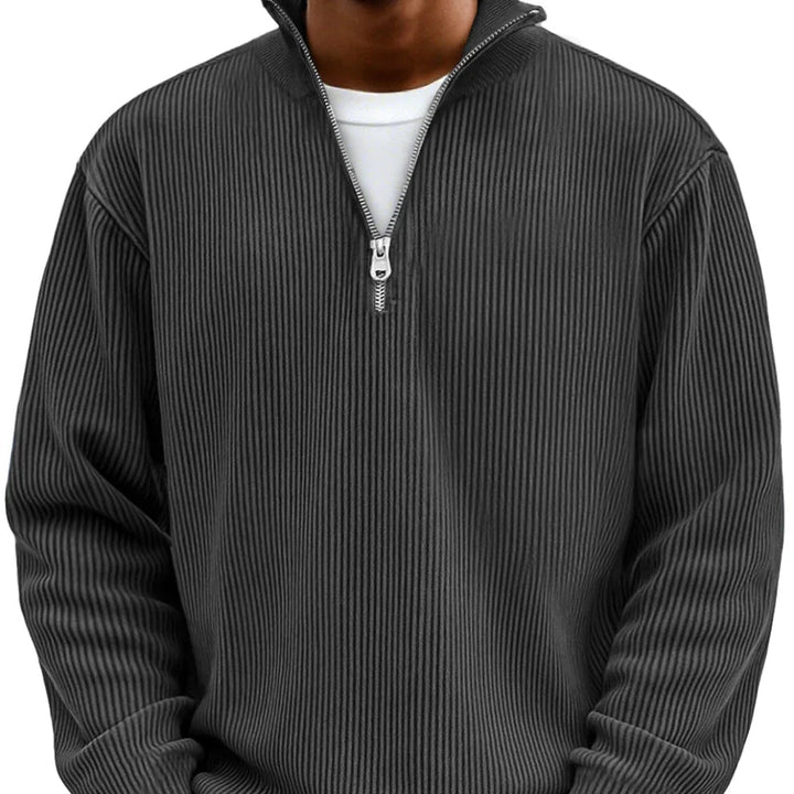 Men's Smart Mock Neck Quarter Zip Knit Sweater