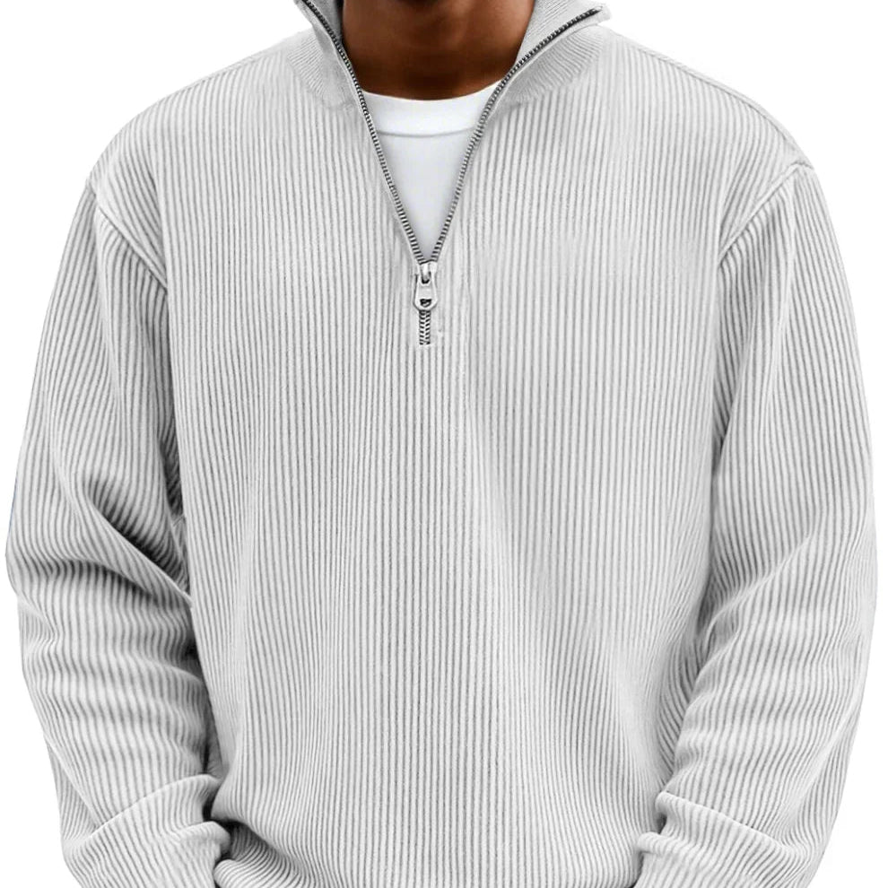 Men's Smart Mock Neck Quarter Zip Knit Sweater