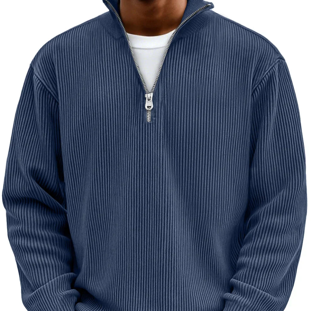 Men's Smart Mock Neck Quarter Zip Knit Sweater