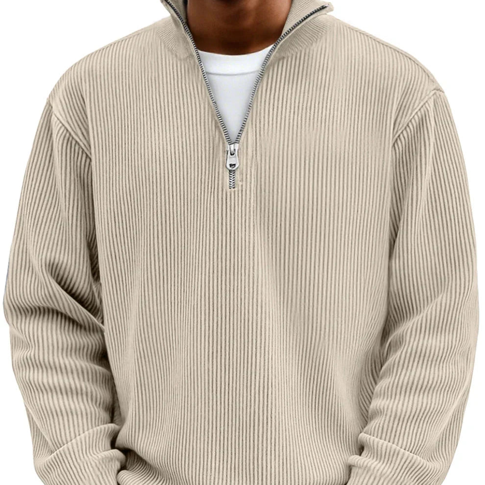 Men's Smart Mock Neck Quarter Zip Knit Sweater