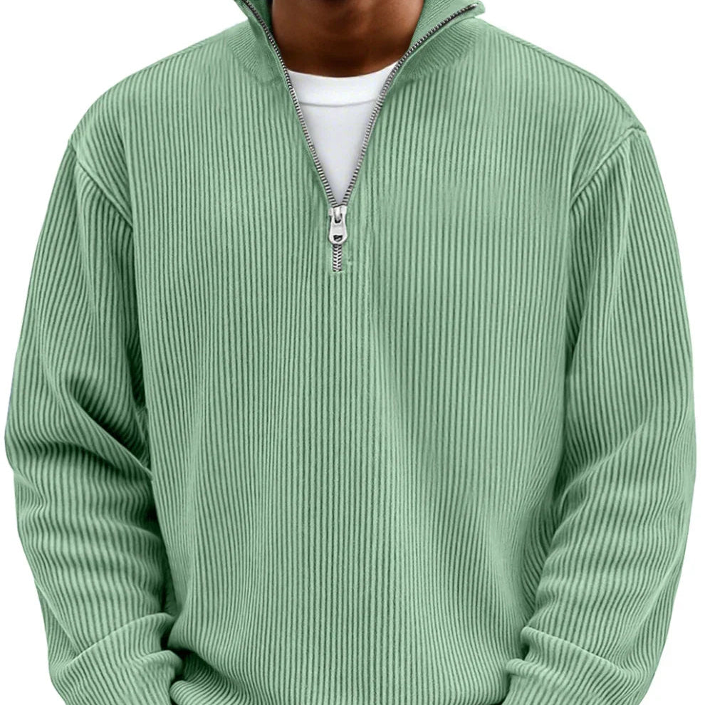 Men's Smart Mock Neck Quarter Zip Knit Sweater