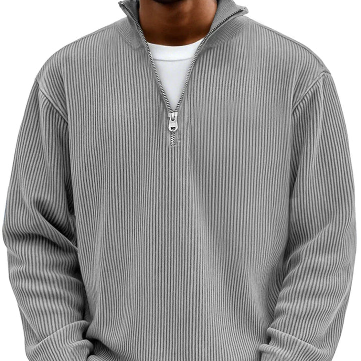 Men's Smart Mock Neck Quarter Zip Knit Sweater