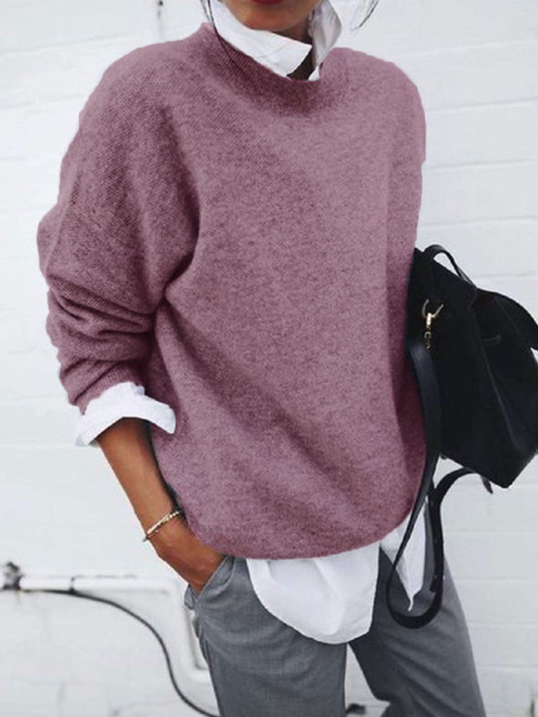 Women's Classic Crewneck Knit Sweater