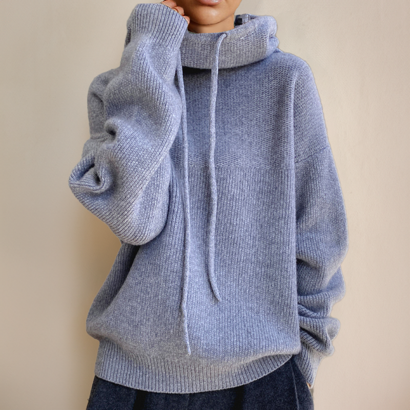 Women's Cosy Oversized Cropped Knit Hoodie