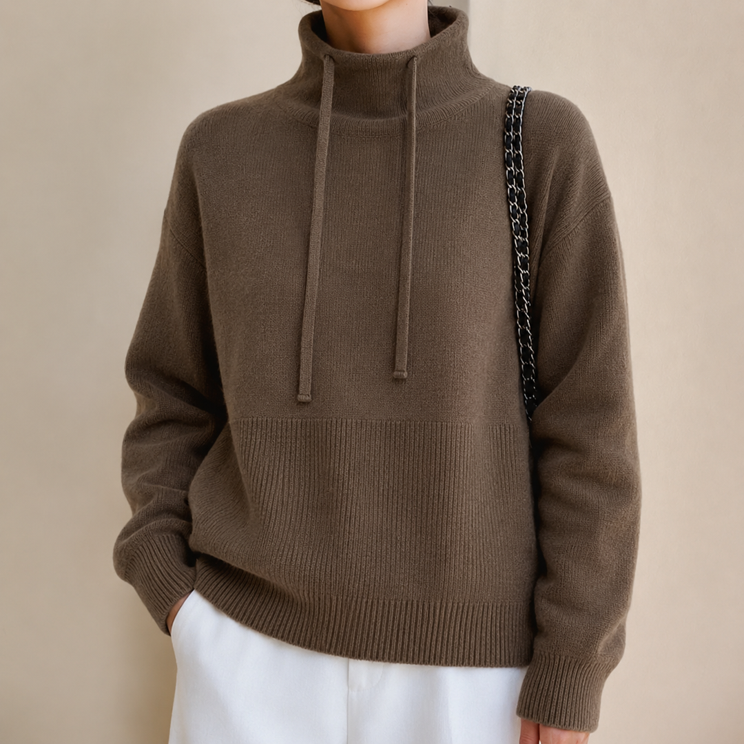 Women's Cosy Oversized Cropped Knit Hoodie