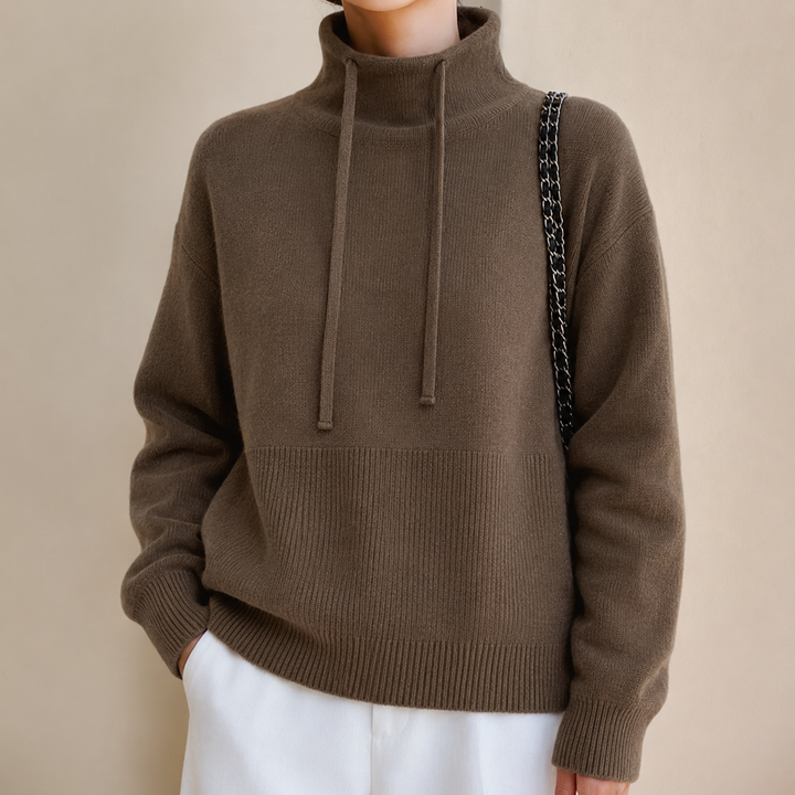 Women's Cosy Oversized Cropped Knit Hoodie