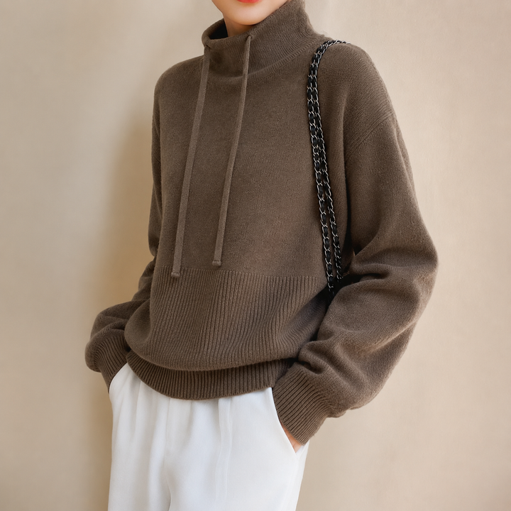 Women's Cosy Oversized Cropped Knit Hoodie