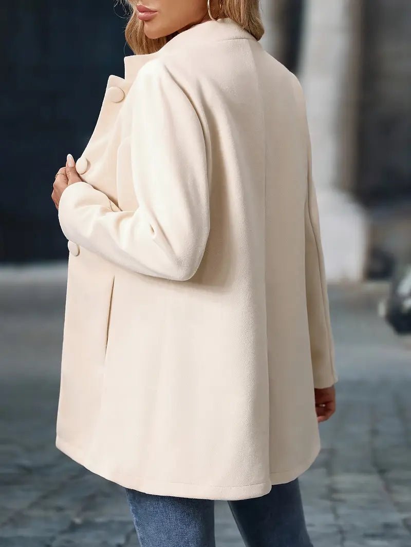 Women's Elegant Tailored Camel Coat with Button Front