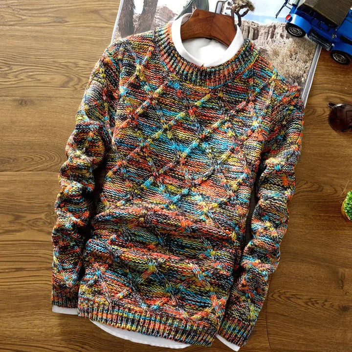 Men's Pretty Chunky Cable Knit Crewneck Sweater