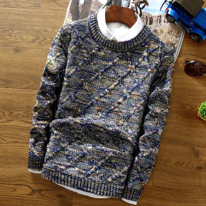 Men's Pretty Chunky Cable Knit Crewneck Sweater