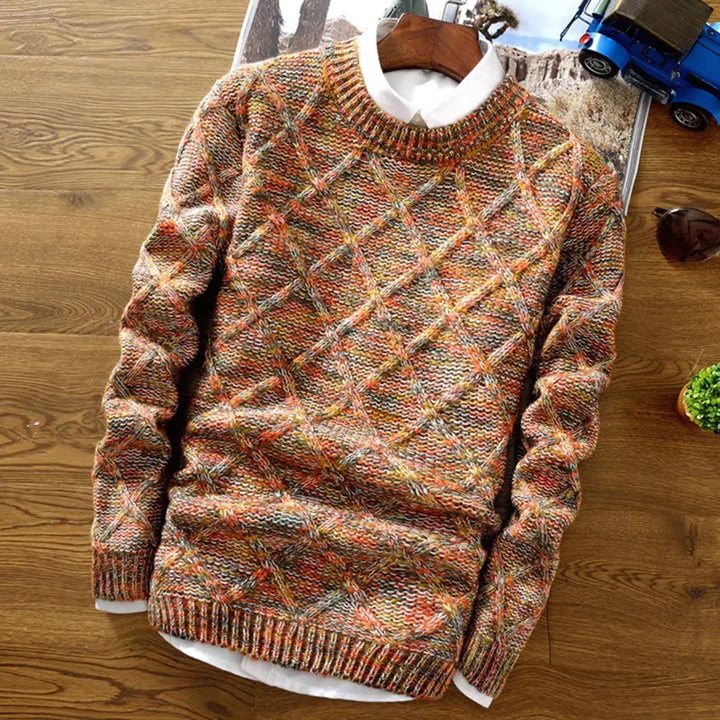 Men's Pretty Chunky Cable Knit Crewneck Sweater