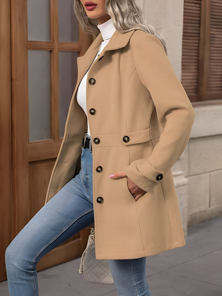 Women's Tailored Camel Double Breasted Trench Coat