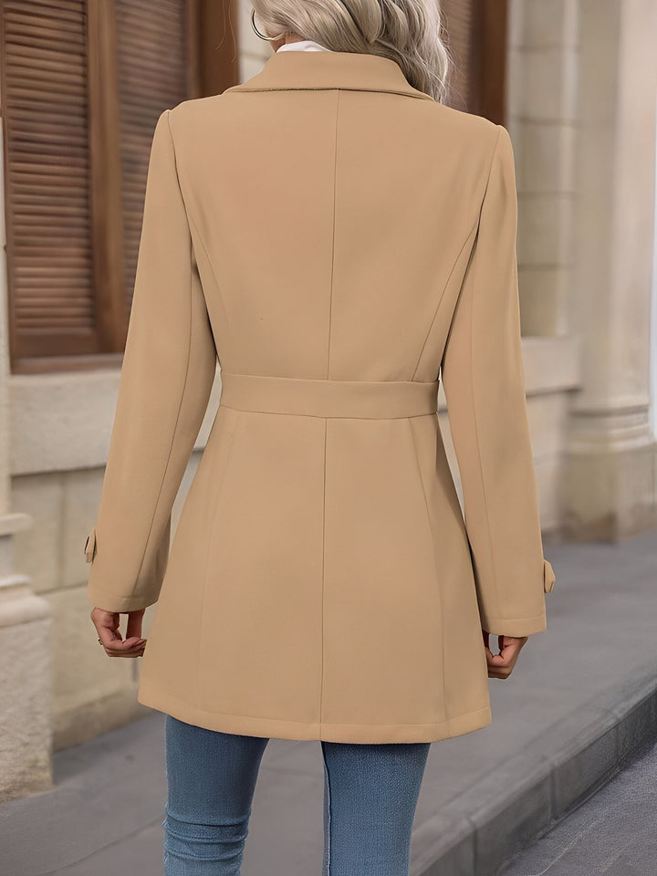 Women's Tailored Camel Double Breasted Trench Coat
