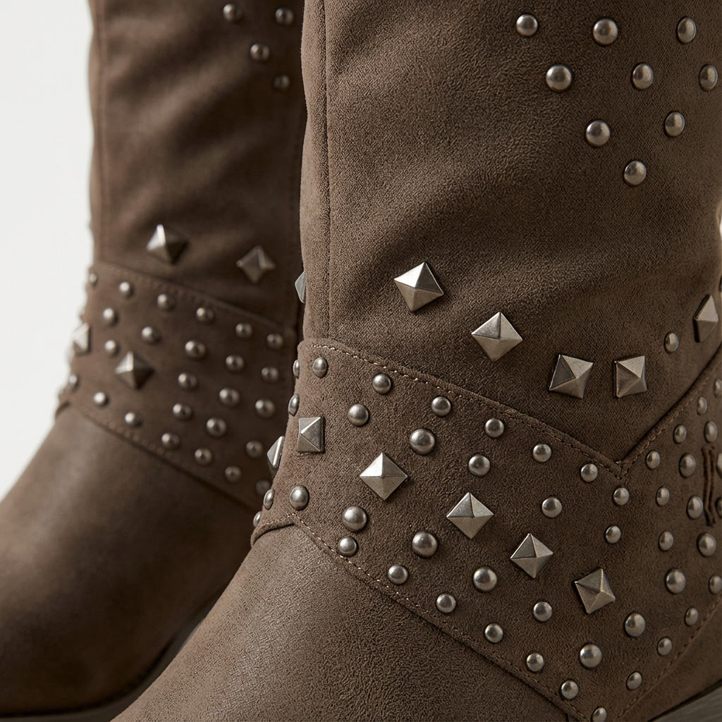 Women's Stylish Heeled Knee High Cowboy Boots with Pointed Toe