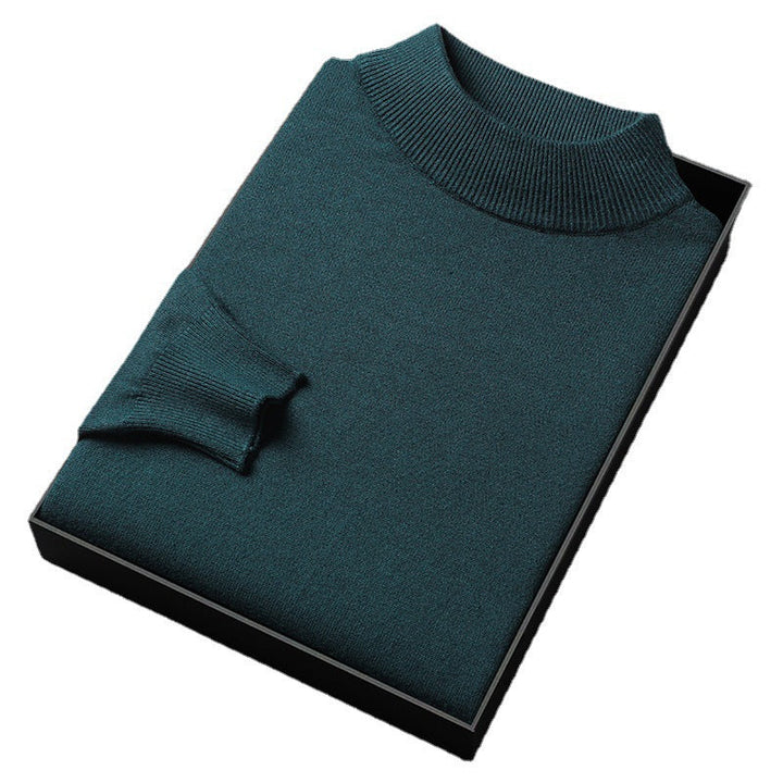 Men's Classic Mock Neck Wool Knit Sweater