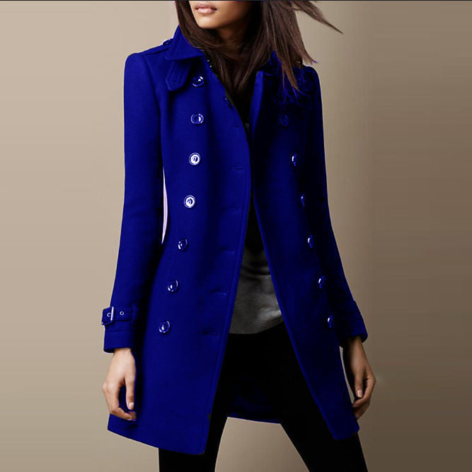 Women's Vintage-Inspired Long Trench Coat