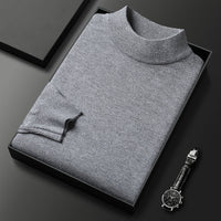Men's Classic Mock Neck Wool Knit Sweater