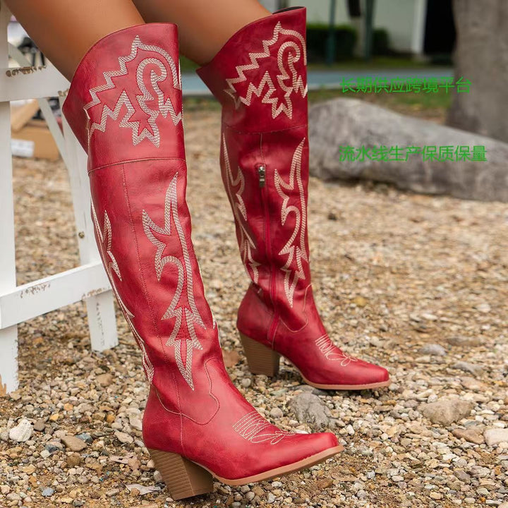 Women's Breathable Over the Knee Cowboy Boots
